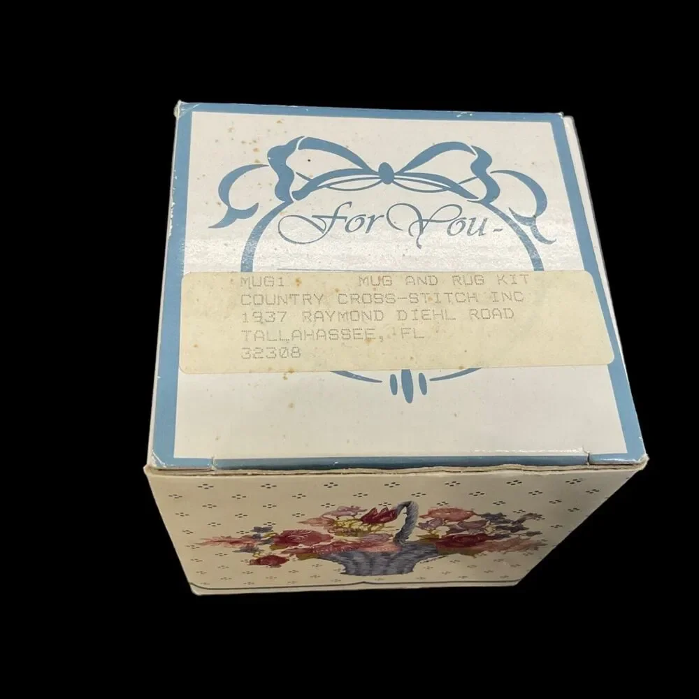 VTG Savannah 1988 Floral Mug And Rug‎ Kit Country Cross Stitch With Box